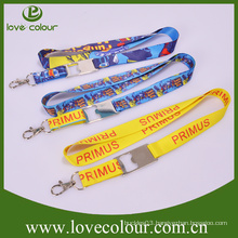 High quality Cheap custom logo polyester lanyard with bottle opener